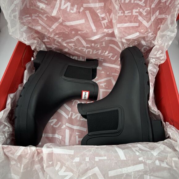 Hunter Women's Original Short Boot Chelsea Black US 7 Waterproof, Rain Boot New - Picture 9 of 11